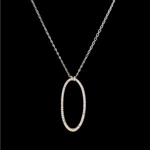 Cookie Lee Silver Oval Pendant Necklace
